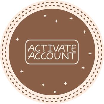 Activate Account Slim Button Interactive Product Graphic Asset vector