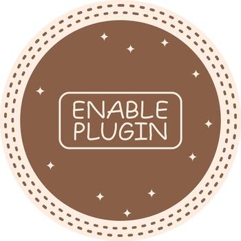 Enable Plugin Slim Button Feature Highlight Design Mark vector