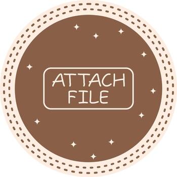 Attach File Slim Button Functional UI Graphic Element vector
