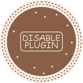 Disable Plugin Slim Button Stylish User Interface Asset vector