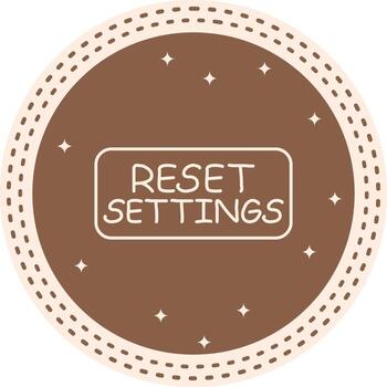 Reset Settings Slim Button Interactive Product Graphic Asset vector