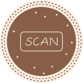 Scan Slim Button Bold Graphic Line Drawing vector