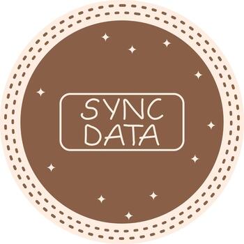 Sync Data Slim Button High Resolution Design Sketch vector