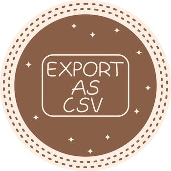 Export as CSV Slim Button Consistent Branding Design Symbol vector