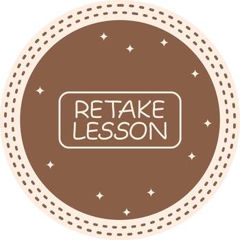 Retake Lesson Slim Button Geometric UI Graphic Layout vector