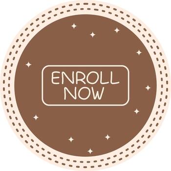 Enroll Now Slim Button Streamlined Visual Design Layout vector