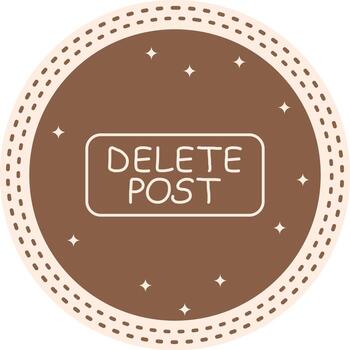 Delete Post Slim Button Interactive Product Graphic Asset vector