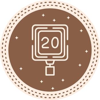 Speed Limit 20 Functional UI Graphic Element vector
