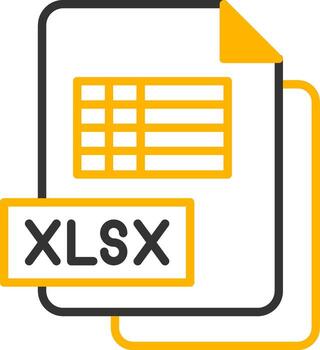 Excel XLSX Sheet Line Two Color vector