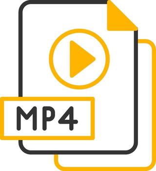 MP4 File Line Two Color vector