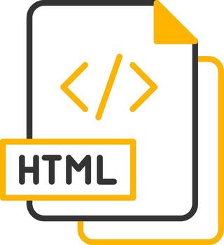 HTML Web Page Line Two Color vector