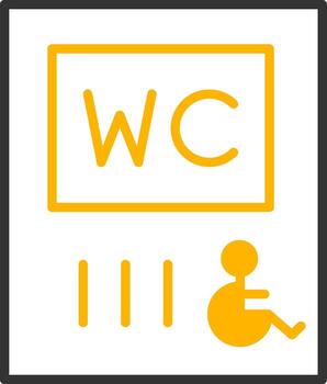 Accessible Public WC Line Two Color vector