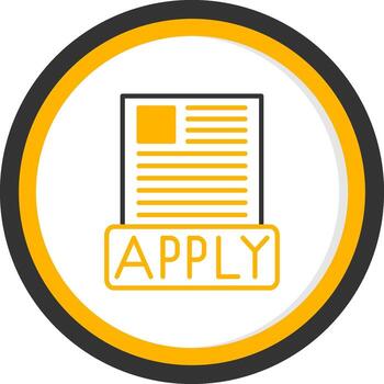 Job Application Apply Line Two Color Circle vector