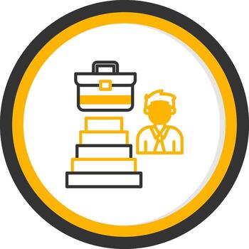 Defined Career Path Line Two Color Circle vector