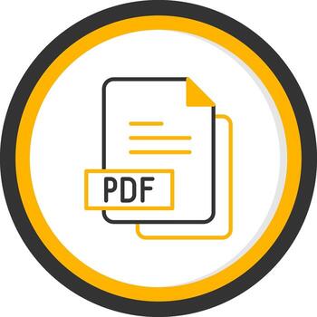 pdf documento archivo línea dos color circulo vector