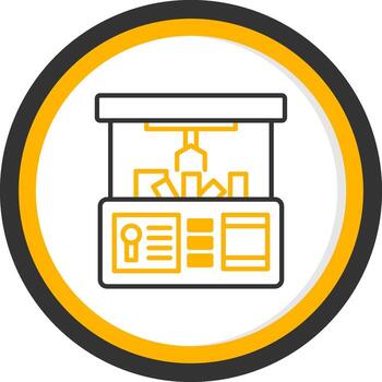 Arcade Claw Machine Line Two Color Circle vector
