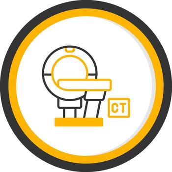 Connecticut escanear máquina línea dos color circulo vector