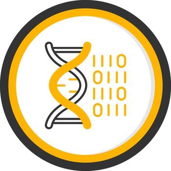 Genetic Code Structure Line Two Color Circle vector