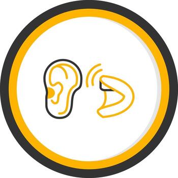 auditivo nervio función línea dos color circulo vector