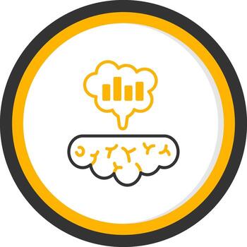 Deep Data Analyzing Line Two Color Circle vector