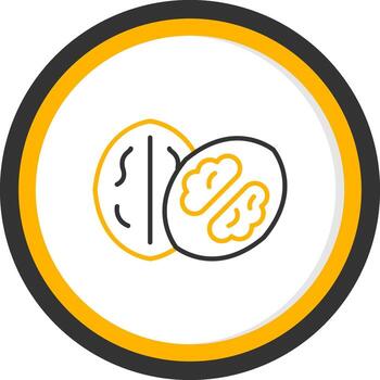 Assorted Crunchy Nuts Line Two Color Circle vector