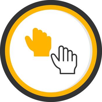 Sense of Touch Icon Line Two Color Circle vector
