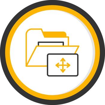 Drag and Drop Line Two Color Circle vector