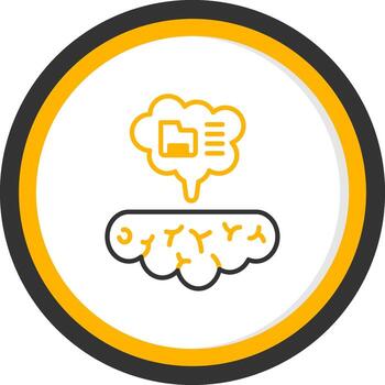 Long Term Memorization Line Two Color Circle vector