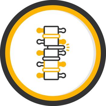 Spinal Bone Column Line Two Color Circle vector
