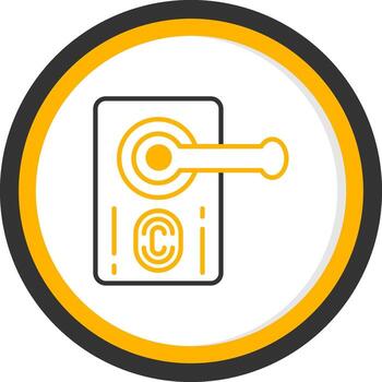 Secure Smart Lock Line Two Color Circle vector