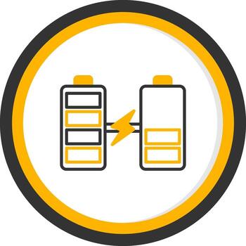 Lithium Ion Battery Line Two Color Circle vector