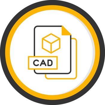 CAD Design File Line Two Color Circle vector