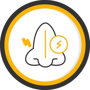 Nose Pain Ache Line Two Color Circle vector