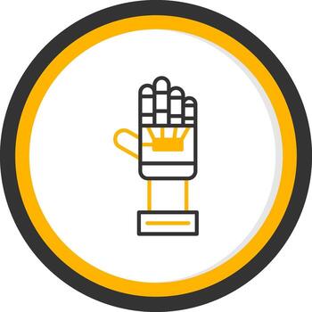 funcional protésico mano línea dos color circulo vector