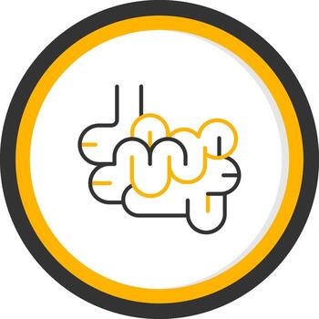 Small Intestine Pathway Line Two Color Circle vector