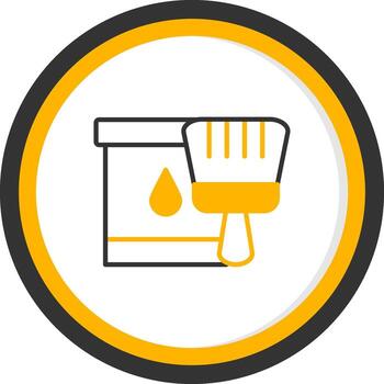 Protective Varnish Coat Line Two Color Circle vector