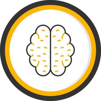 humano cerebro cognitivo función línea dos color circulo vector