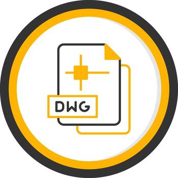 AutoCAD DWG File Line Two Color Circle vector