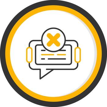 Delete Chat Message Line Two Color Circle vector