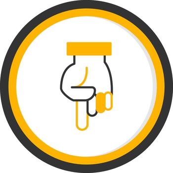 Finger Pointing Down Line Two Color Circle vector