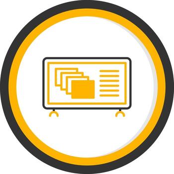 Advanced Gene Sequencing Line Two Color Circle vector