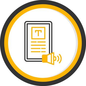 texto a habla dispositivo línea dos color circulo vector