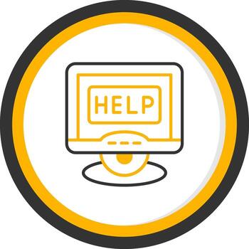 Help Assistance Guide Line Two Color Circle vector