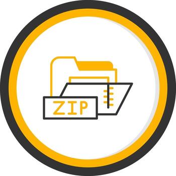 comprimido Código Postal carpeta línea dos color circulo vector