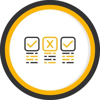 calidad garantía pruebas línea dos color circulo vector