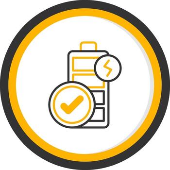 Charging Process Complete Line Two Color Circle vector