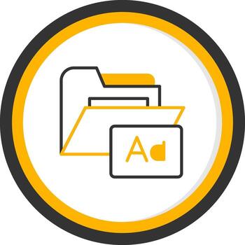 Custom Folder Font Line Two Color Circle vector