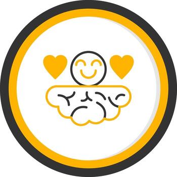 peligro de yo engaño línea dos color circulo vector