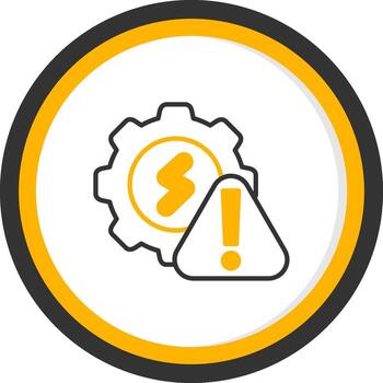 Electrical Troubleshooting Process Line Two Color Circle vector