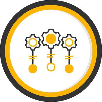 Chart Configuration Settings Line Two Color Circle vector